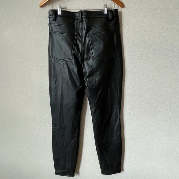 Soft Surroundings Faux Leather High Rise Skinny Pants Black‎ Size 8 - Picture 2 of 11